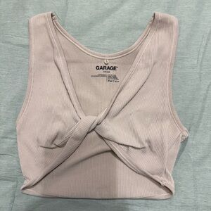 Garage Cream Ribbed Tank Top